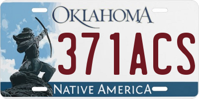 OK license plate 371ACS