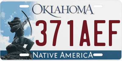 OK license plate 371AEF