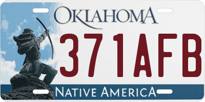 OK license plate 371AFB