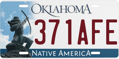 OK license plate 371AFE