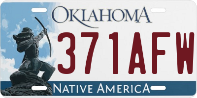OK license plate 371AFW