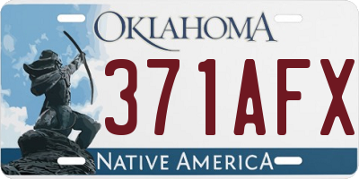 OK license plate 371AFX
