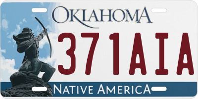 OK license plate 371AIA