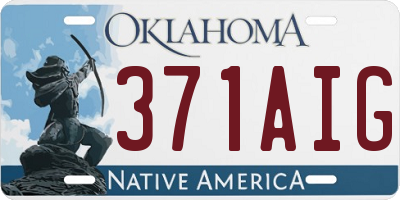 OK license plate 371AIG