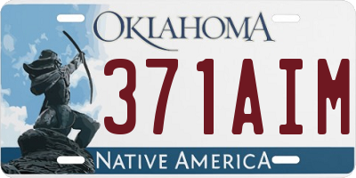 OK license plate 371AIM
