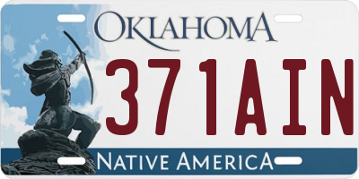 OK license plate 371AIN