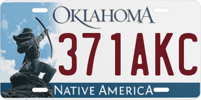 OK license plate 371AKC