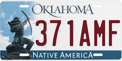 OK license plate 371AMF