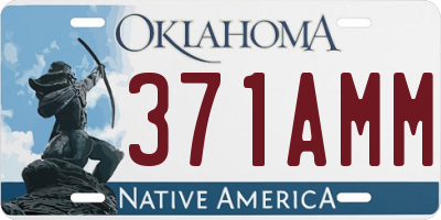 OK license plate 371AMM