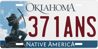 OK license plate 371ANS