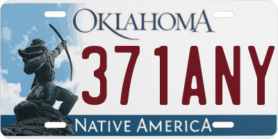 OK license plate 371ANY