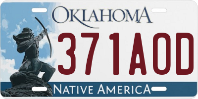 OK license plate 371AOD