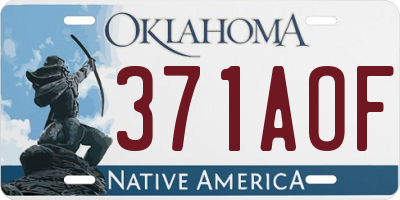 OK license plate 371AOF