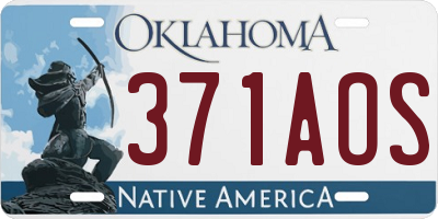 OK license plate 371AOS