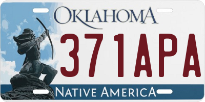 OK license plate 371APA