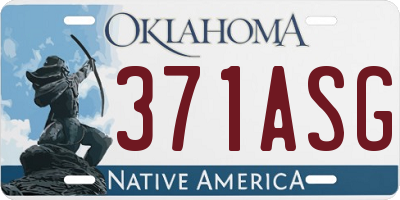 OK license plate 371ASG