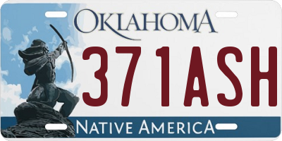 OK license plate 371ASH