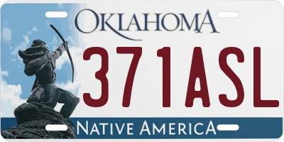 OK license plate 371ASL