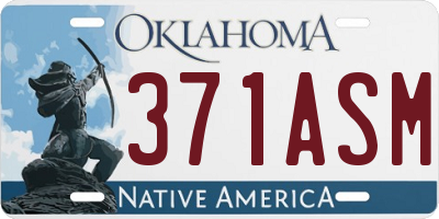 OK license plate 371ASM