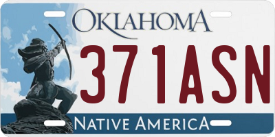 OK license plate 371ASN