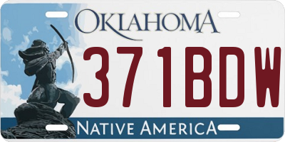 OK license plate 371BDW