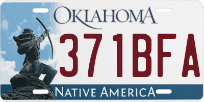 OK license plate 371BFA