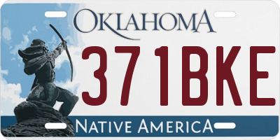 OK license plate 371BKE