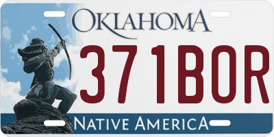 OK license plate 371BOR