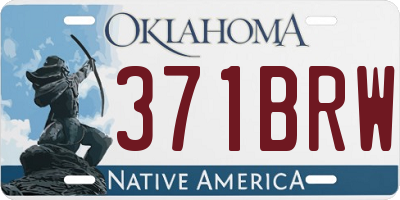 OK license plate 371BRW