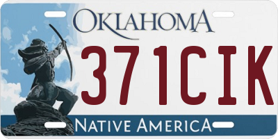 OK license plate 371CIK