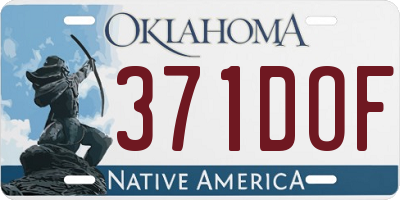 OK license plate 371DOF