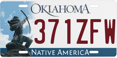 OK license plate 371ZFW
