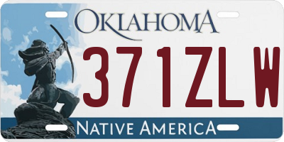 OK license plate 371ZLW