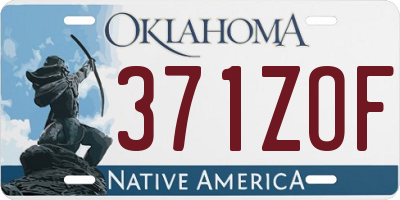 OK license plate 371ZOF