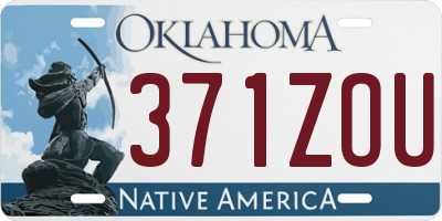 OK license plate 371ZOU