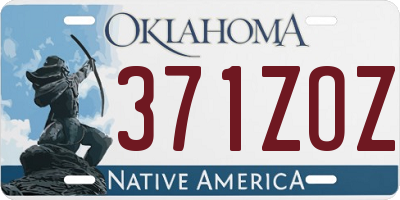 OK license plate 371ZOZ