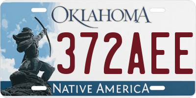 OK license plate 372AEE