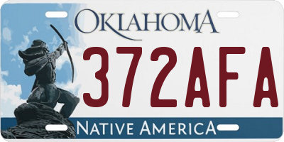 OK license plate 372AFA