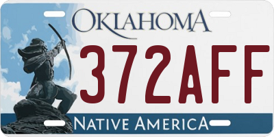 OK license plate 372AFF