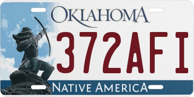 OK license plate 372AFI