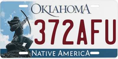 OK license plate 372AFU