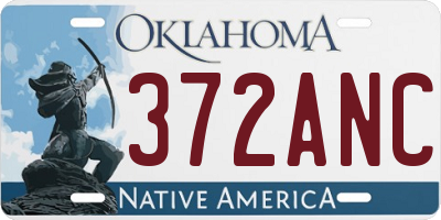 OK license plate 372ANC