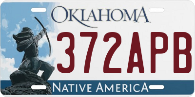 OK license plate 372APB