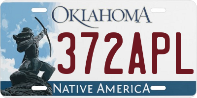 OK license plate 372APL