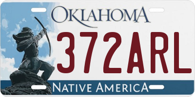 OK license plate 372ARL