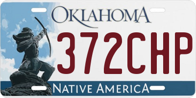 OK license plate 372CHP