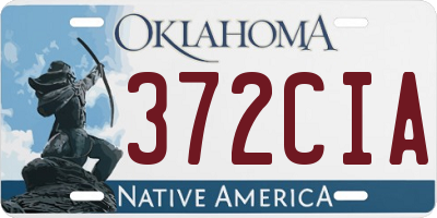 OK license plate 372CIA