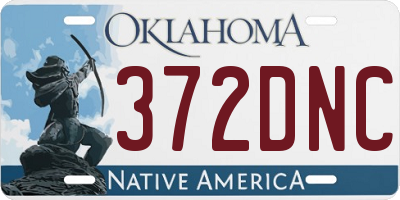 OK license plate 372DNC