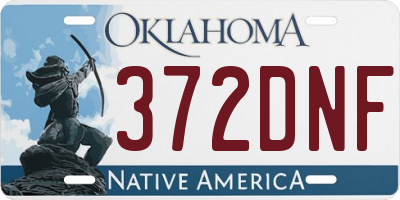 OK license plate 372DNF