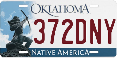OK license plate 372DNY